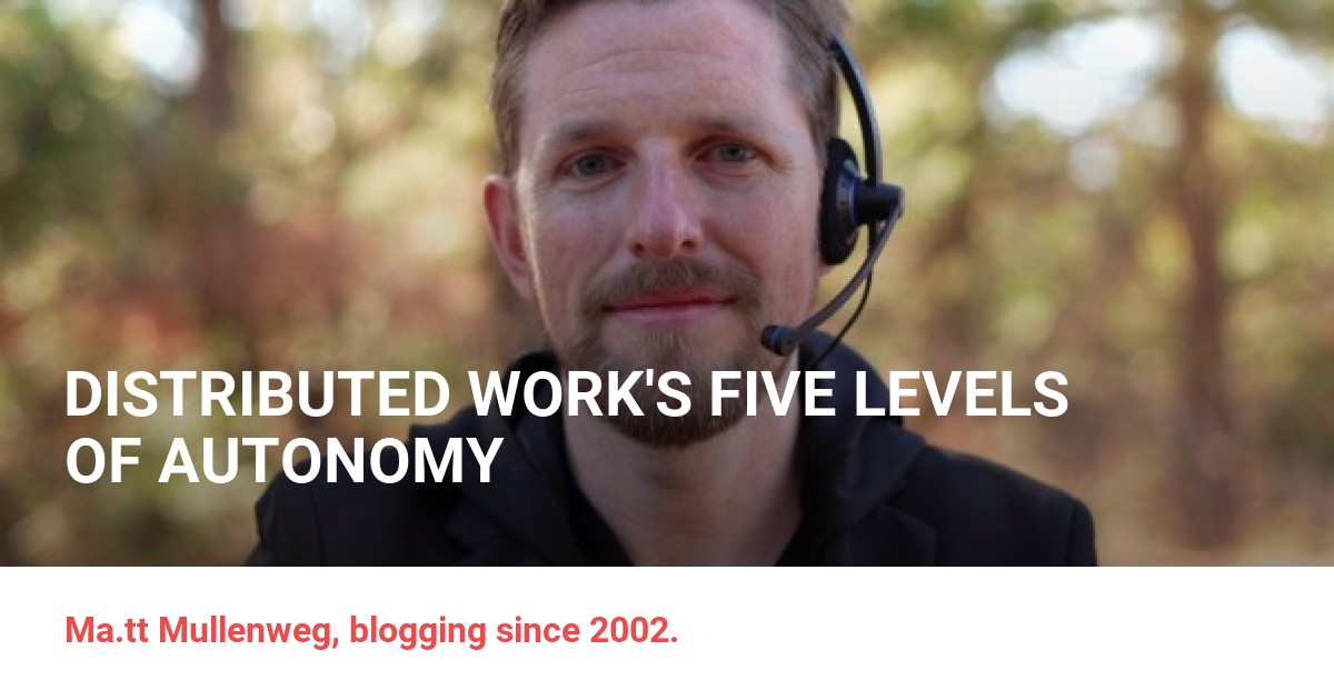 Thumbnail of Distributed Work’s Five Levels of Autonomy